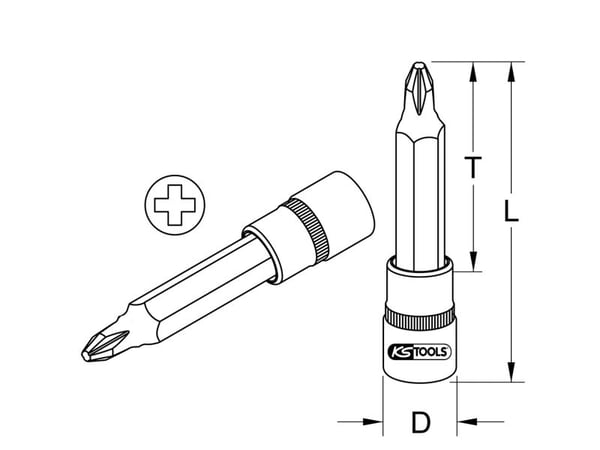 KS Tools 917.1302, Pistorasia, 1/2", 1 pää(t), Kromivanadiini-teräs, DIN 3120, ISO 1174, 110 mm