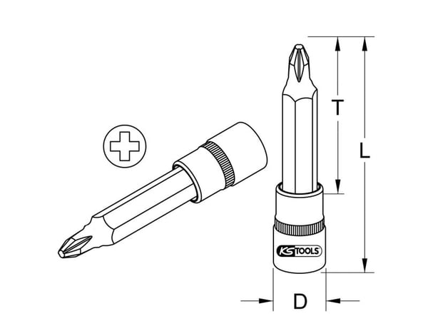KS Tools 918.1756, Pistorasia, 1/2", 1 pää(t), Kromivanadiini-teräs, DIN 3120, ISO 1174, 125 g