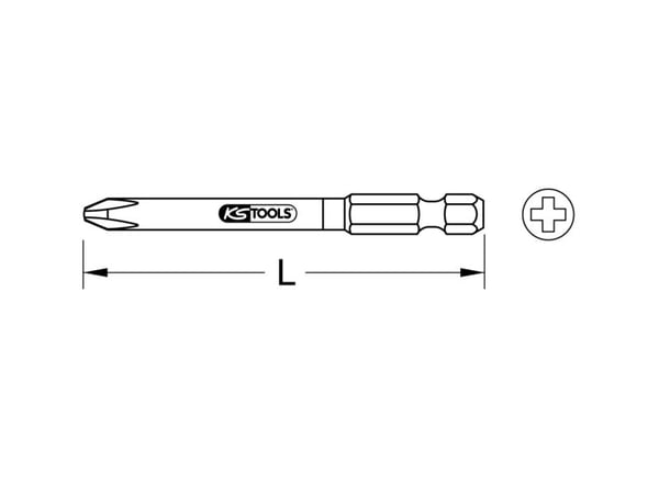 KS Tools 918.3155, Philips, Nickel, DIN 3126, ISO 1173 - C 6,3, 75 mm, 20 g, 25,4 / 4 mm (1 / 4")
