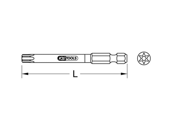 KS TOOLS 1/4" TORSIONpower Bit TX, 75 mm, TB10, med boring (918.3650)