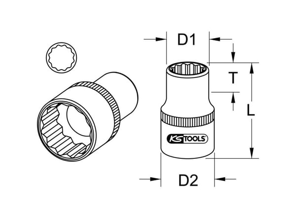 KS Tools 918.1546, Pistorasia, 1/4", Metrinen, 1 pää(t), 13 mm, Kromivanadiini-teräs