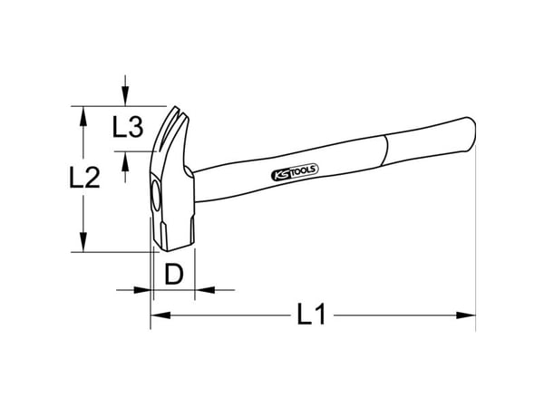 KS Tools 963.2153, Timpurinvasara, Alumiinipronssi, Puu, 1 kpl, 34 cm, 740 g