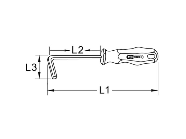 KS Tools 963.1505 Sekskantet skrutrekker Mål, lengde: 153 mm