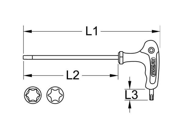KS Tools 151.2758, T25, Metallisk, Stål, 21,1 cm, 15 cm, 50 g