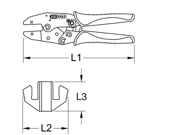 KS TOOLS krympetang for westernplugger, RJ11/12 (115.1465)