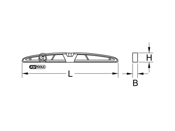 KS TOOLS Tungt vater i pressstøpt aluminium trapesformet, 800 mm (204.4800)