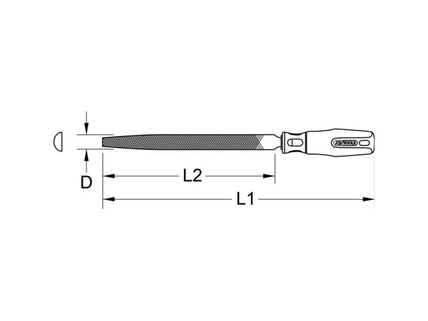 KS TOOLS Halvrund fil, form E, 200mm, kapad2 (157.0105)