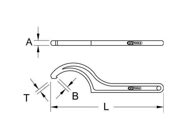 KS Tools 963.8219, Aluminium, Bronse, DIN 1810 Form B, 240 mm, 6 mm, 200 g