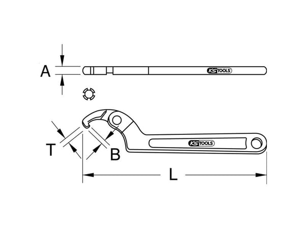 KS Tools 5171318 517.1318 kron-/nyckelgrepp (metrisk) (endast del) 50–80 mm
