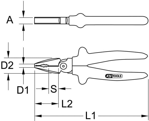 KS Tools 1171276 kombinasjonstang 205 mm