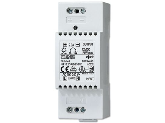 JUNG NT 1220 REG VDC, 100 - 240 V, 50/60 Hz, 2 A, Hvit, 36 mm