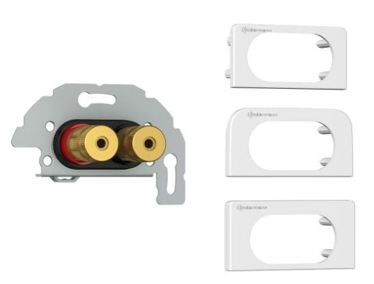 Kindermann 7456000414, 2 x RCA, 1 moduuli(a), Musta, Kulta, Valkoinen, Metalli, Muovi, 3,7 cm