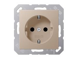 JUNG A 1520 KI CH, CEE 7/3, Champagne, Duroplast, 250 V, 16 A, 55 mm