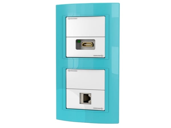 Kindermann 7456 000 544, RJ-45 + HDMI, Valkoinen, 6 cm