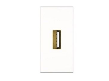 Kindermann 7464000922, USB, 1 moduuli(a), USB 2.0, Valkoinen, Muovi, 5 V