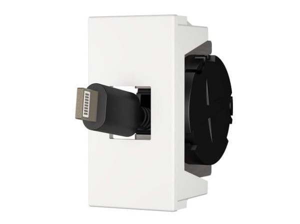 Kindermann 7464000620, USB C, 1 moduuli(a), USB 3.2 Gen 1 (3.1 Gen 1), Musta, Valkoinen, Muovi, 2 A