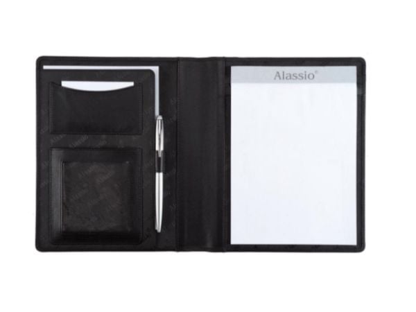 Jüscha 43004, Nahka, Musta, A5, Käyntikortti, Paperi, Keski-irrotussolki, 230 mm