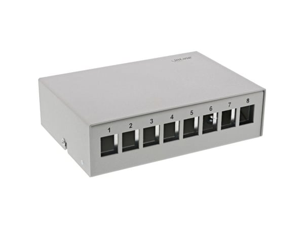 InLine 76268, DIN-skinne, Grå, SPCC, RJ-45, 113 x 160 x 45 mm, 113 mm