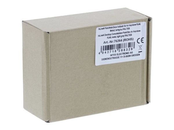 InLine 76264, DIN-skinne, Grå, SPCC, RJ-45, 88 x 113 x 45 mm, 88 mm