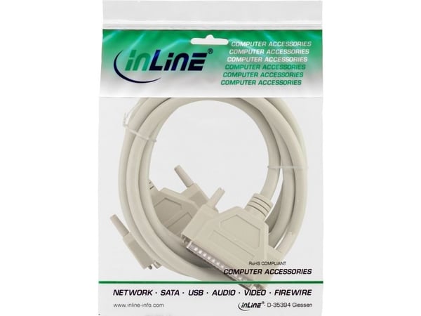 InLine 37371, Beige, 1 m, DB-37, DB-37, Uros, Uros