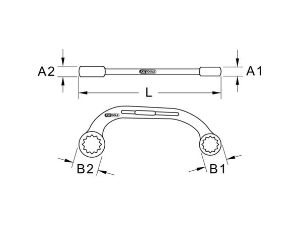 KS Tools 518.2363, Kromvanadiumstål, 12,14 mm, 1 stykker, 140 mm, 98 g