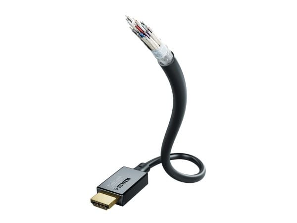 in-akustik Star - Ultra High Speed - HDMI-kabel med Ethernet - HDMI hann til HDMI hann - 2 m - trippel beskyttelse - svart - 10K120Hz (10240x4320) ...