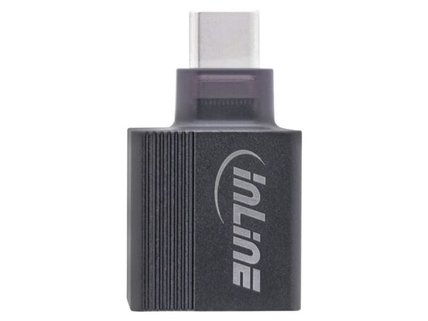 InLine 33380N, USB Type-C, RJ-45, Hanstik, Grå, Hanstik, Hunstik, Hunstik