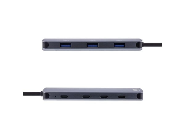 InLine 35392C, USB Type-C, USB 3.2 Gen 2 (3.1 Gen 2) Type-A, USB 3.2 Gen 2 (3.1 Gen 2) Type-C, 10000 Mbit/s, Grå, Aluminium, 100 W