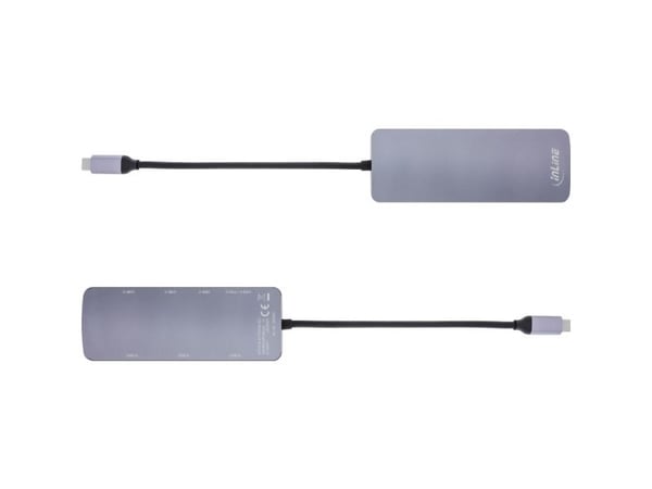 InLine 35392C, USB Type-C, USB 3.2 Gen 2 (3.1 Gen 2) Type-A, USB 3.2 Gen 2 (3.1 Gen 2) Type-C, 10000 Mbit/s, Grå, Aluminium, 100 W