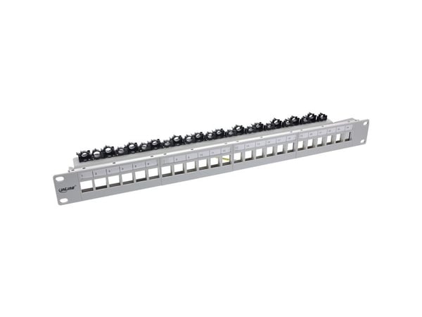 InLine 76824O, Cat5, Cat6, Cat6a, Rackmontering, 1U, Grå, 95 x 480 x 45 mm, 95 mm