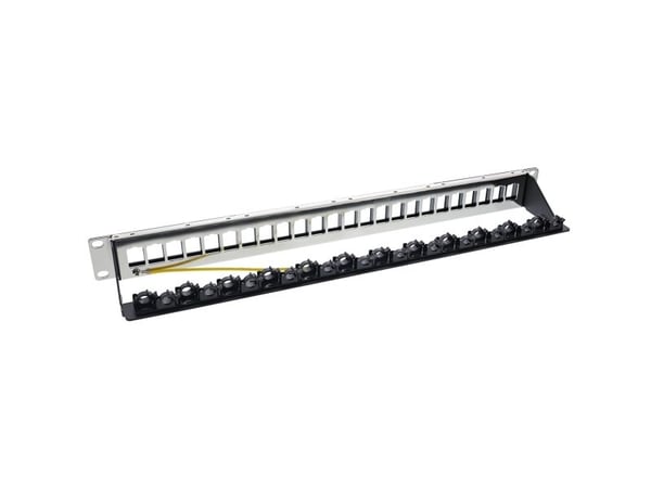InLine 76824P, Cat6, Cat5, Cat6a, Rackmontering, 1U, Svart, 95 x 480 x 45 mm, 95 mm
