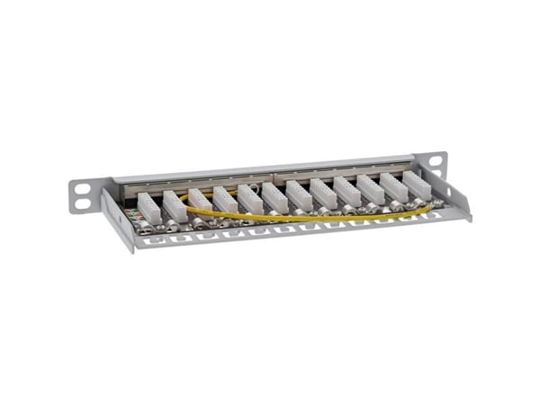 InLine 76819A, RJ45, Cat6a, Harmaa, Telinekiinnitys, 0.5U, 23 mm