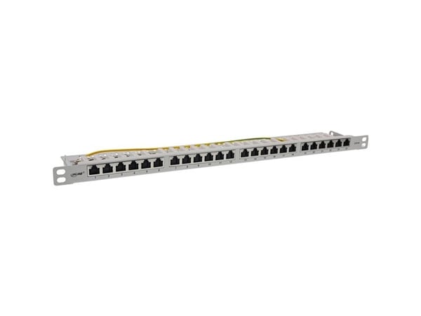 InLine 76824L, RJ45, Cat6a, Rackmontering, 0.5U, Grå, 87 x 483 x 23 mm