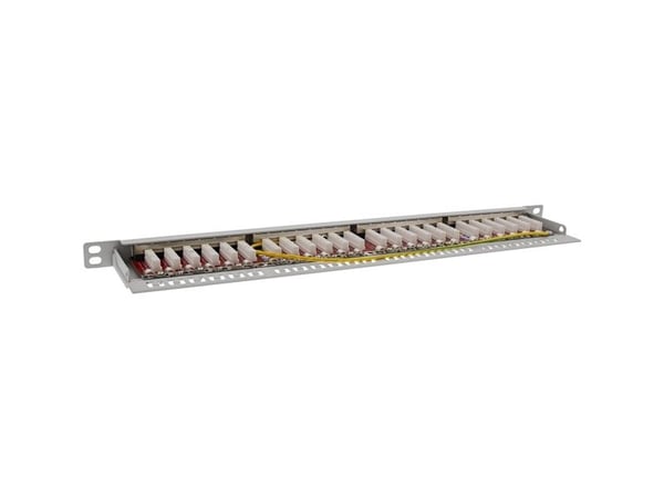 InLine 76824L, RJ45, Cat6a, Rackmontering, 0.5U, Grå, 87 x 483 x 23 mm