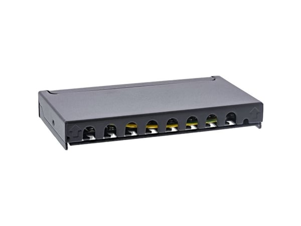 InLine 76818B, RJ45, Cat6a, Musta, Seinäkiinnitys, 0.5U, 23 mm