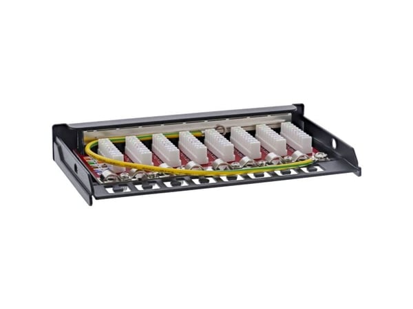 InLine 76818B, RJ45, Cat6a, Musta, Seinäkiinnitys, 0.5U, 23 mm