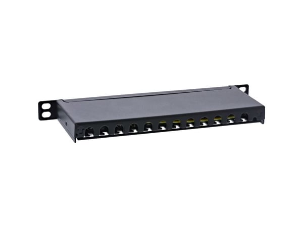 InLine 76819B, RJ45, Cat6a, Rackmontering, 0.5U, Svart, 23 x 257 x 80 mm