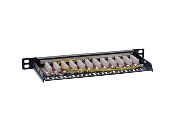InLine 76819B, RJ45, Cat6a, Rackmontering, 0.5U, Svart, 23 x 257 x 80 mm