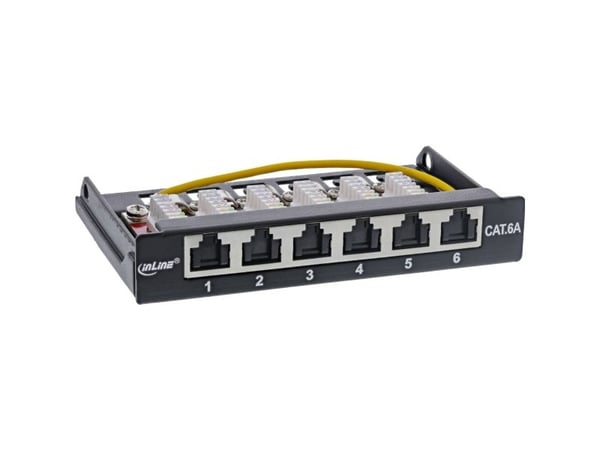 InLine 76816B, RJ45, Cat6a, Rackmontering, 0.5U, Svart, 80 x 125 x 23 mm