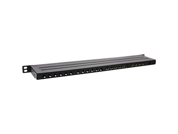InLine 76824M, RJ45, Cat6a, Rackmontering, 0.5U, Svart, 88 x 482 x 23 mm