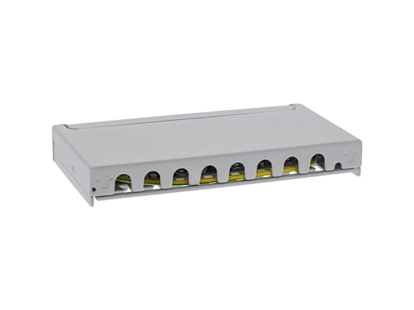 InLine 76818A, RJ45, Cat6a, Veggmontering, 0.5U, Grå, 80 x 158 x 22 mm