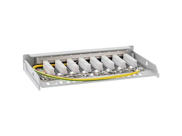 InLine 76818A, RJ45, Cat6a, Veggmontering, 0.5U, Grå, 80 x 158 x 22 mm