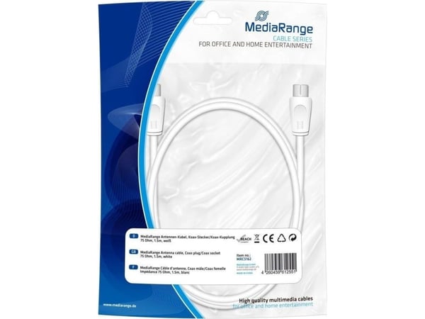 MediaRange MRCS162, Tilkoblingskabel, Hvit, 1,5 m