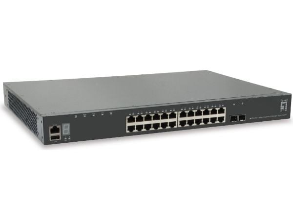LevelOne GTL-2891 - Switch - L3 - Styrt - 24 x 10/100/1000 + 2 x 10 Gigabit SFP+ (opplenke) - rackmonterbar