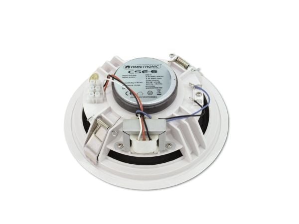 Omnitronic 80710241, Full rekkevidde, Koblet med ledninger (ikke trådløs), 6 W, 100 - 18000 Hz, Hvit