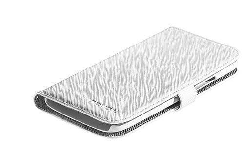 nevox 1229, Folio-kotelo, HTC, One M8, Harmaa, Valkoinen