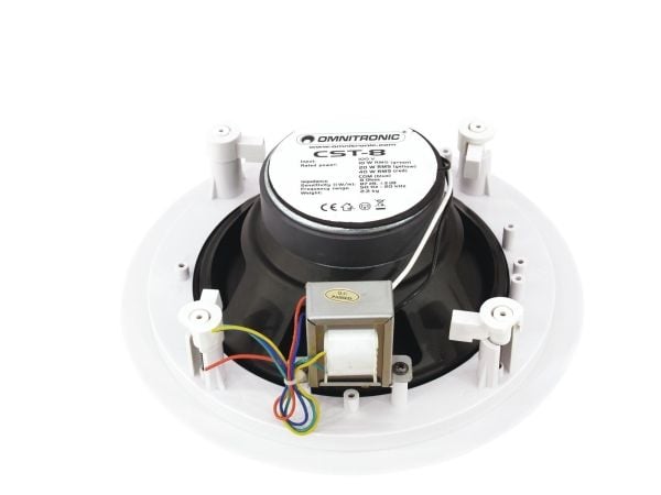 Omnitronic 80710232, 2-veis, Koblet med ledninger (ikke trådløs), 40 W, 50 - 20000 Hz, Hvit