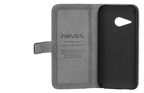 nevox 1246, Folio-kotelo, HTC, One mini 2, Musta, Harmaa