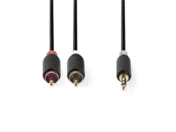 Nedis CABW22200AT05, 3.5mm, Hanstik, 2 x RCA, Hanstik, 0,5 m, Anthracit