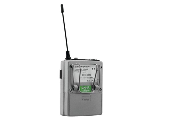 Omnitronic TM-105, Kroppspakkesender, 863 - 865 MHz, 50 - 18000 Hz, Ultra høy frekvens (UHF), 10 mW, LCD